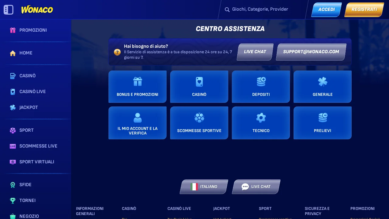 Wonaco customer support